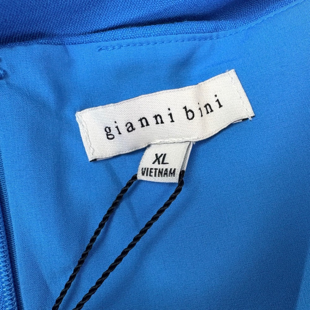 Gianni Bini Womens XL Blue Linen Blend Mini Dress Spaghetti Strap Summer Coastal - Picture 5 of 14